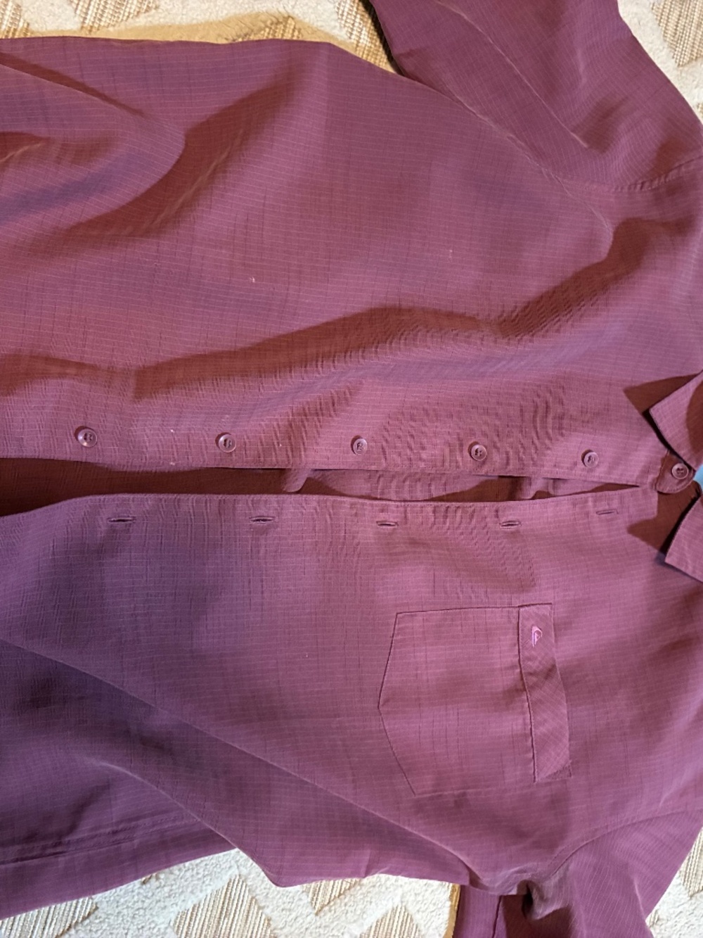 Quiksilver Waterman Centinela Short Sleeve Shirt Men’s medium color is wine